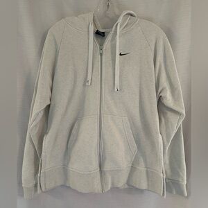 Nike women’s heather white  Zip-Up Hoodie, size M